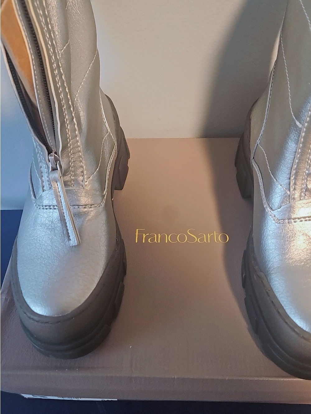 Franco Sarto Metallic Silver Winter Boots
